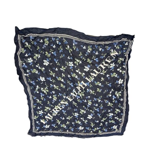 LAUREN RALPH LAUREN large wrap floral spell out logo scarf - Picture 1 of 6
